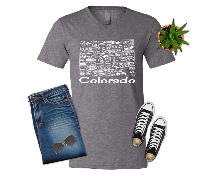 Colorado License Plate County Map Shirt