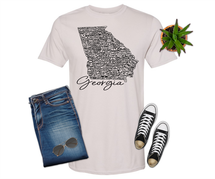 Georgia License Plate County Map Shirt