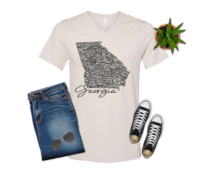 Georgia License Plate County Map Shirt