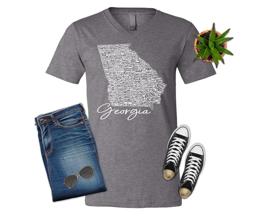 Georgia License Plate County Map Shirt