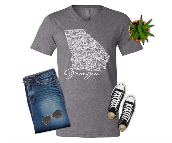 Georgia License Plate County Map Shirt