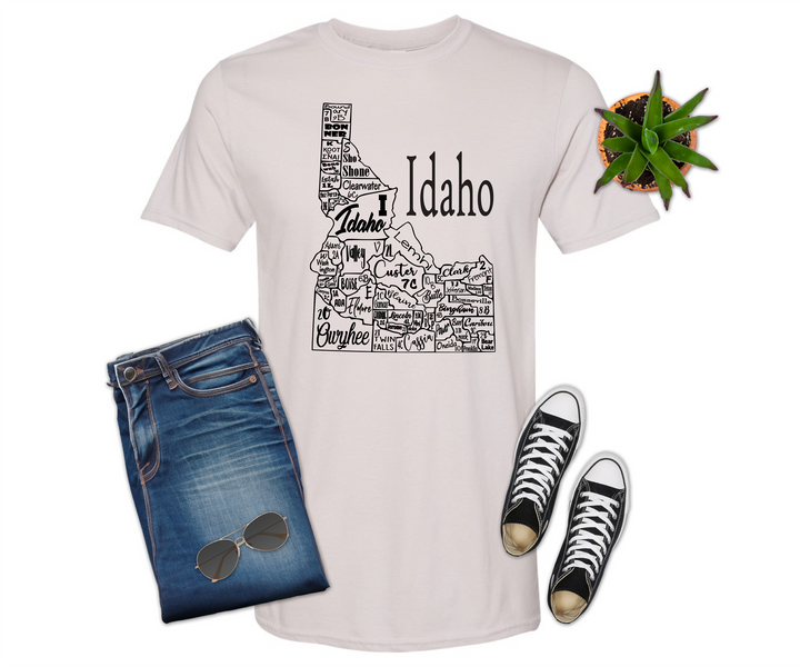 Idaho License Plate County Map Shirt