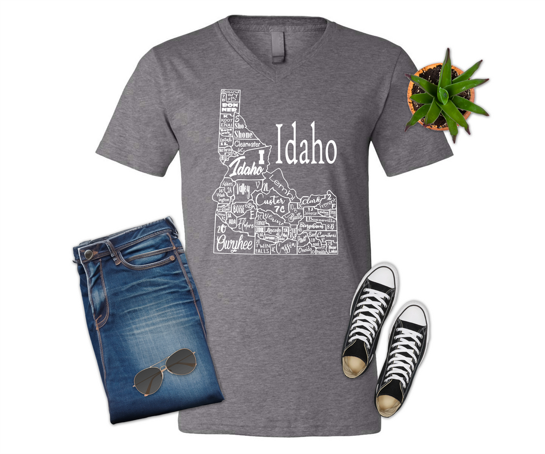 Idaho License Plate County Map Shirt