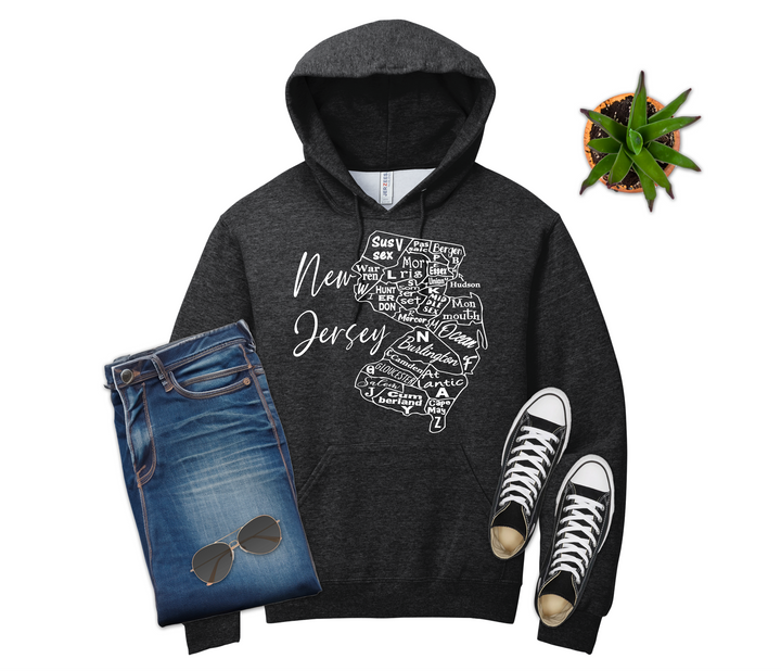 New Jersey License Plate County Map Shirt