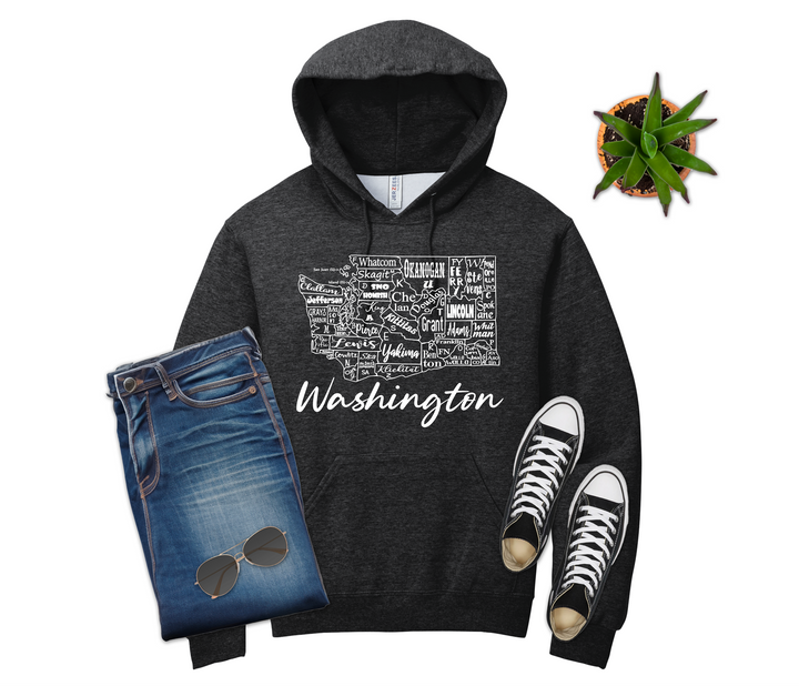 Washington License Plate County Map Shirt