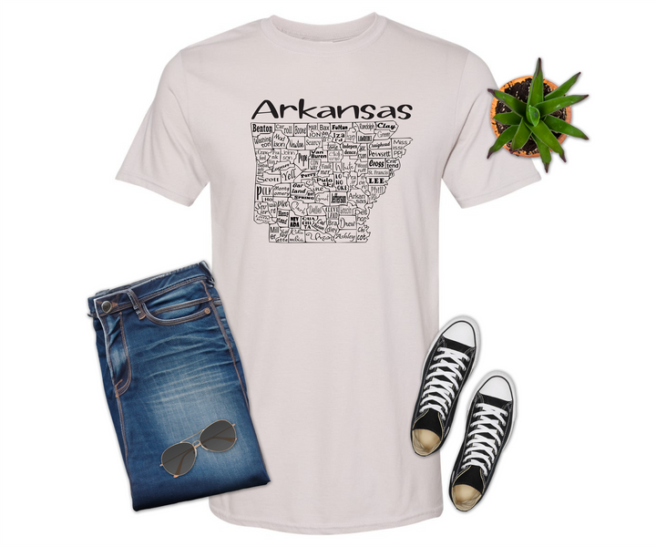 Arkansas County Map Shirt
