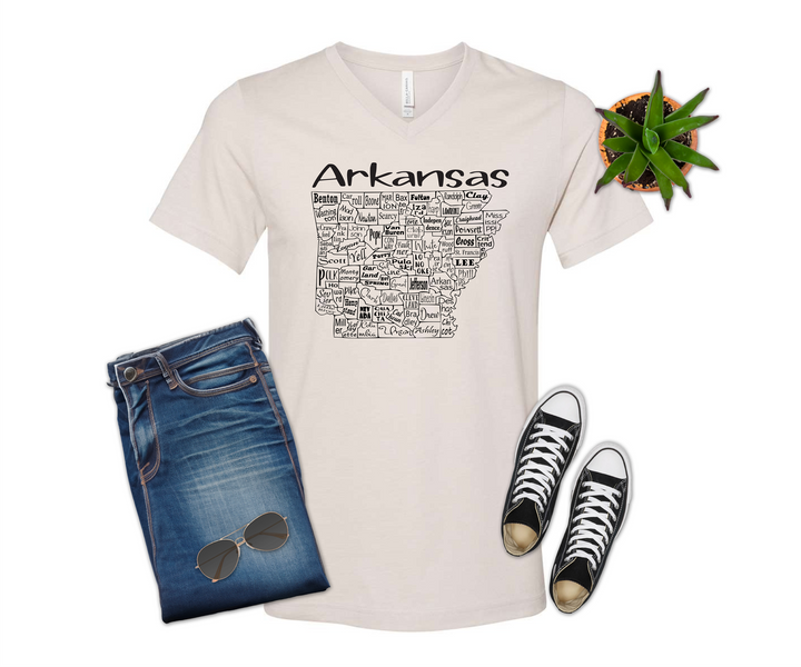 Arkansas County Map Shirt