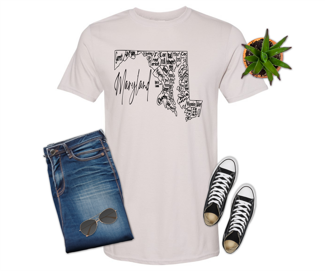 Maryland County Map Shirt