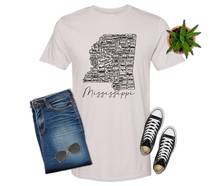 Mississippi County Map Shirt