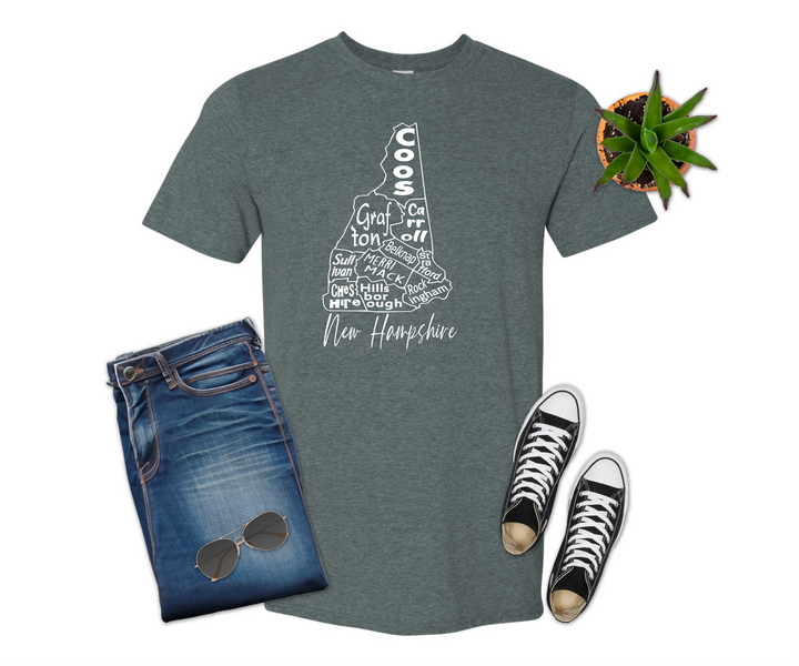 New Hampshire County Map Shirt