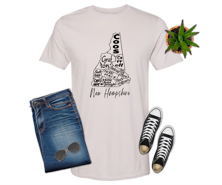 New Hampshire County Map Shirt