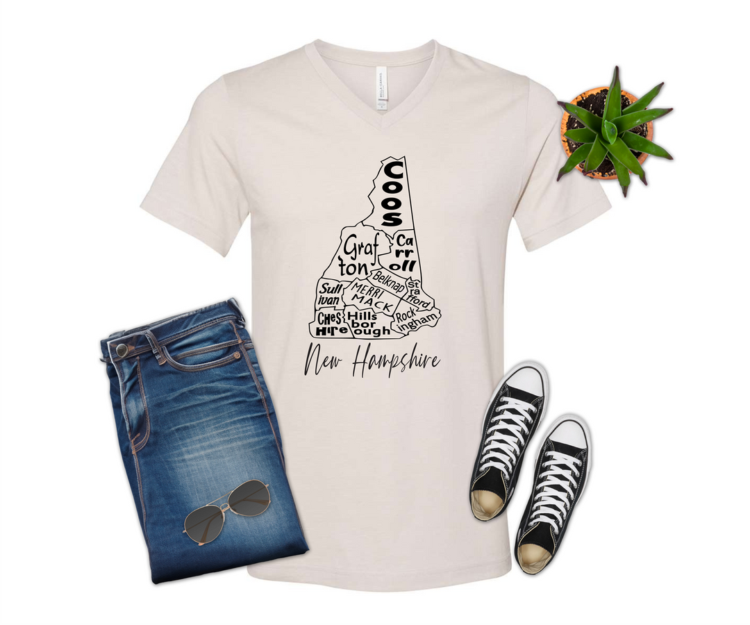 New Hampshire County Map Shirt