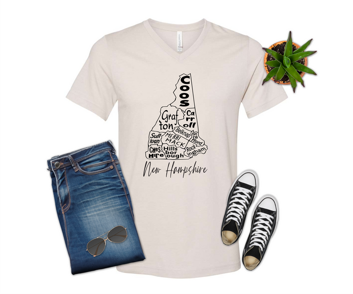 New Hampshire County Map Shirt