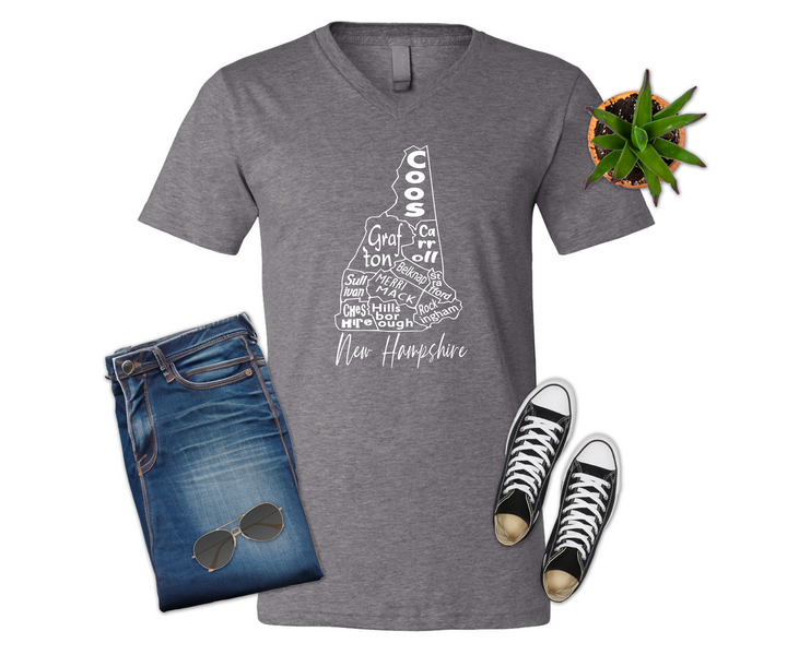 New Hampshire County Map Shirt