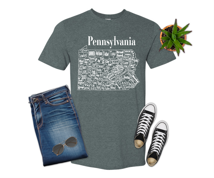 Pennsylvania County Map Shirt
