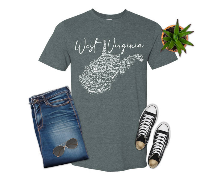 West Virginia County Map Shirt