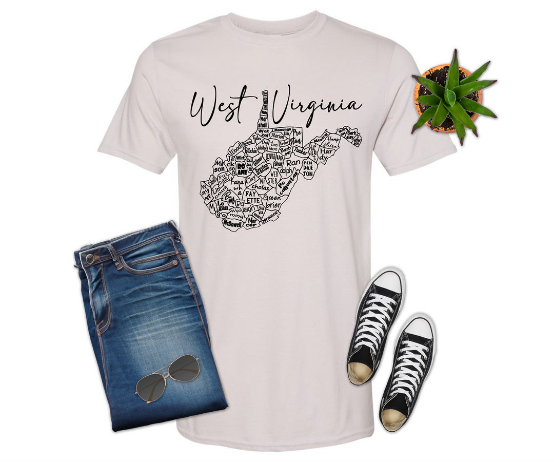 West Virginia County Map Shirt