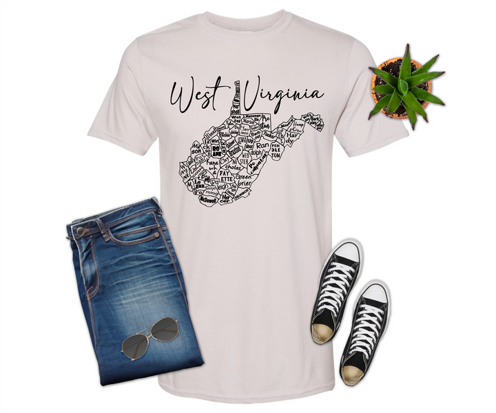 West Virginia County Map Shirt