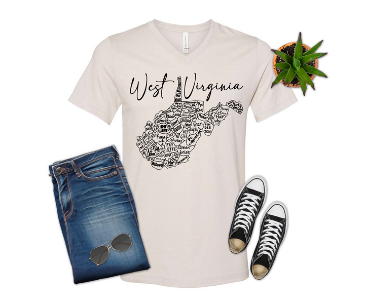 West Virginia County Map Shirt