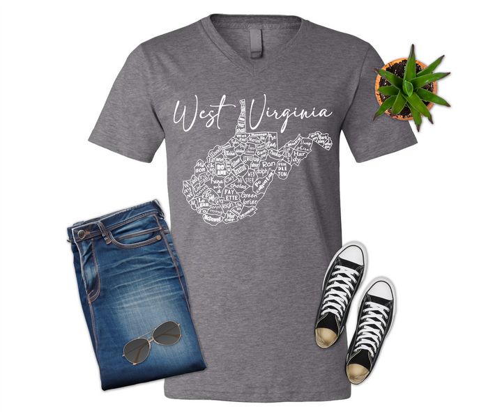West Virginia County Map Shirt