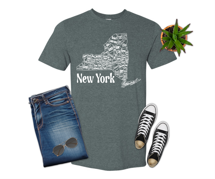 New York County Map Shirt