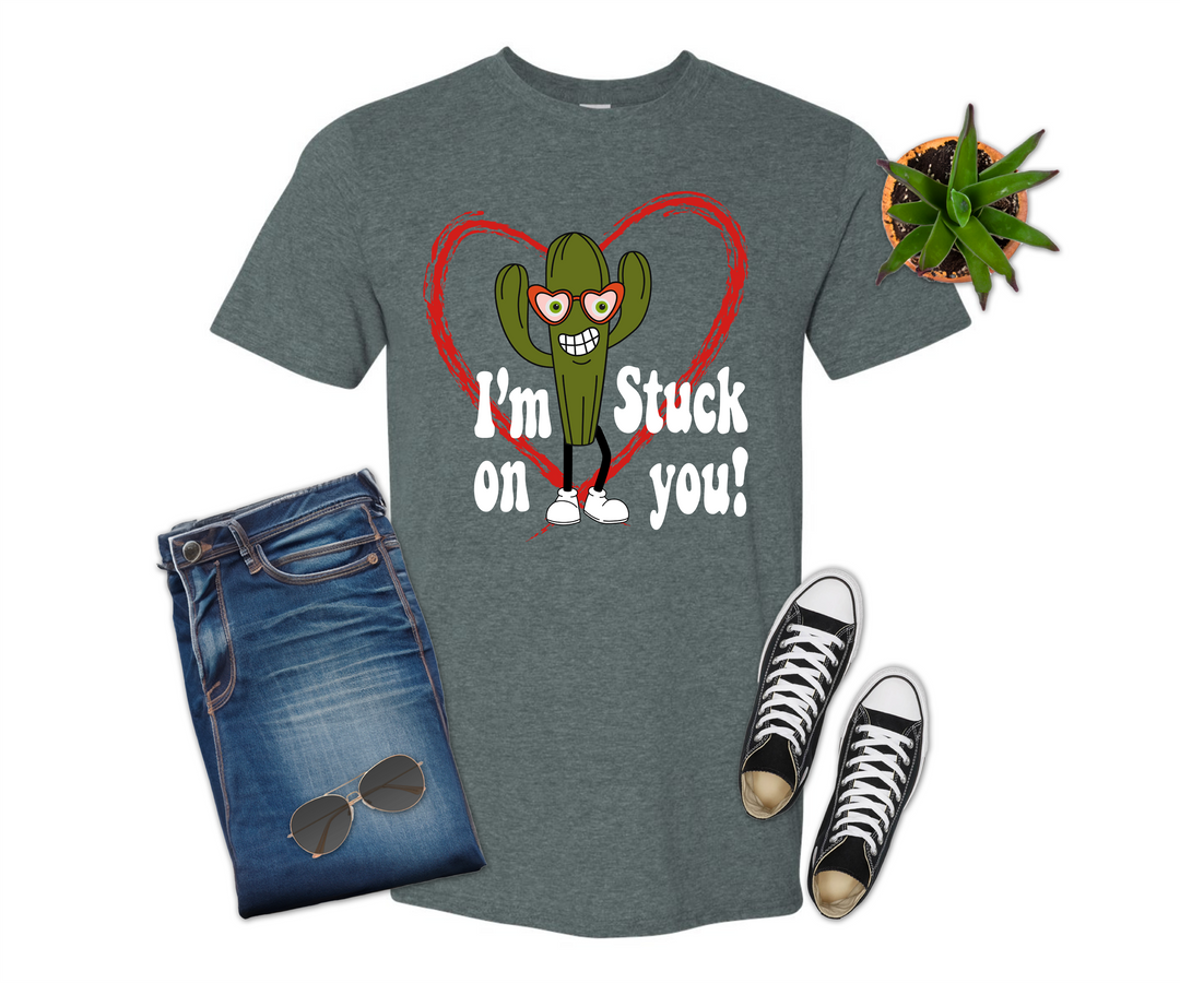 I'm Stuck On You Retro Cactus Valentine's Day Shirt