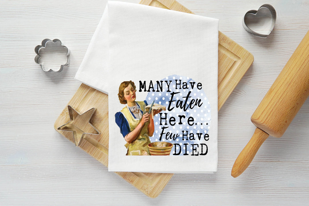Many Have Eaten Here Vintage Graphic Tea Towel