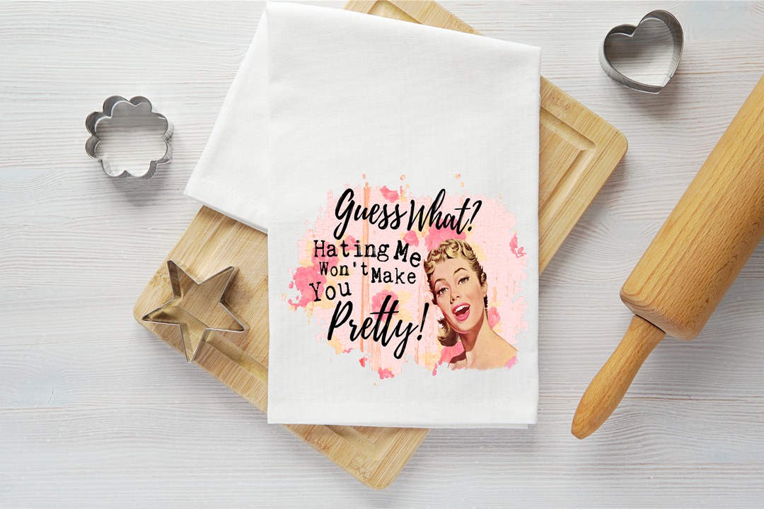 Hating Me Vintage Graphic Tea Towel