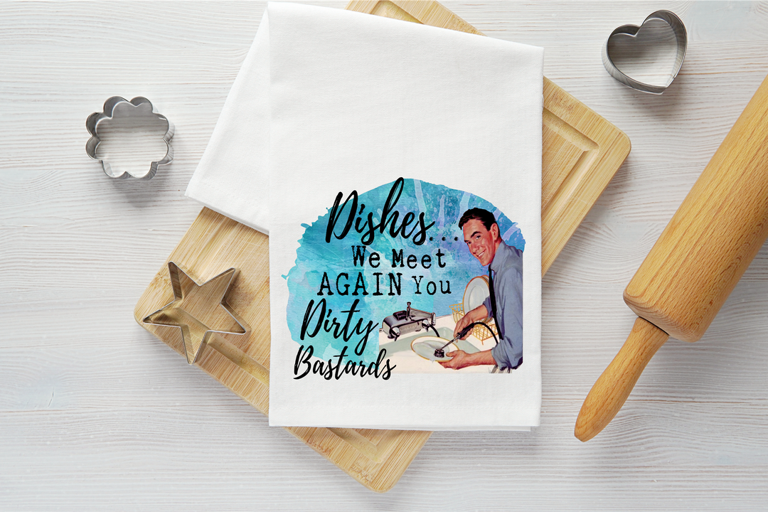 Dishes Dirty Vintage Graphic Tea Towel