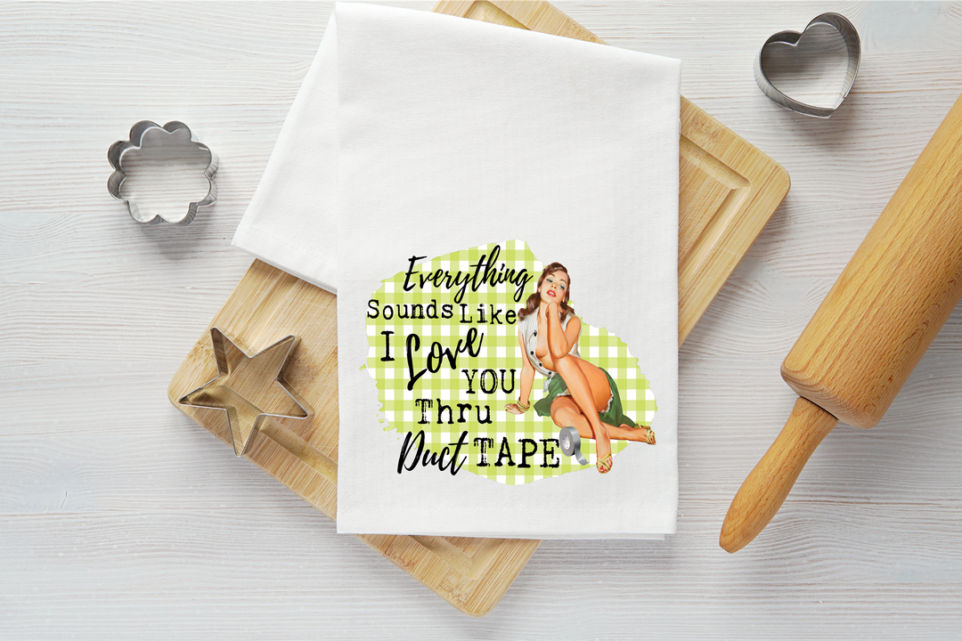 Thru Duct Tape Vintage Graphic Tea Towel