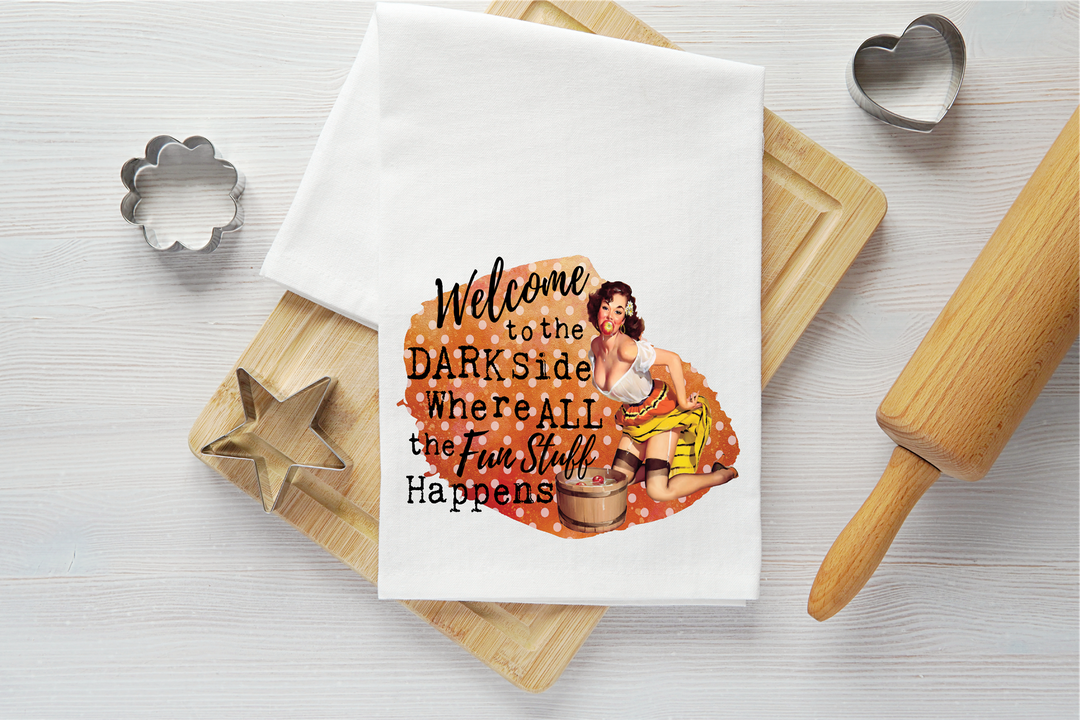 Welcome to the Dark Side Vintage Graphic Tea Towel