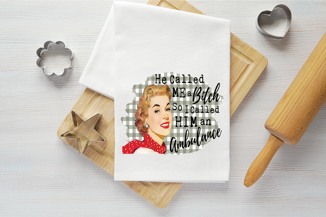 Called Me a Bitch Vintage Graphic Tea Towel