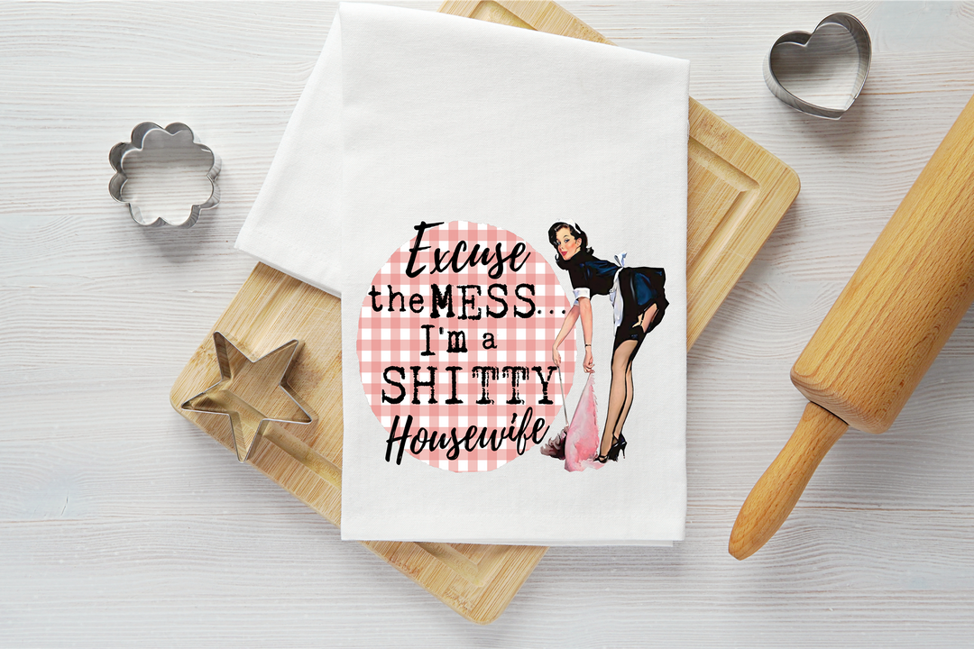 Shitty Housewife Vintage Graphic Tea Towel