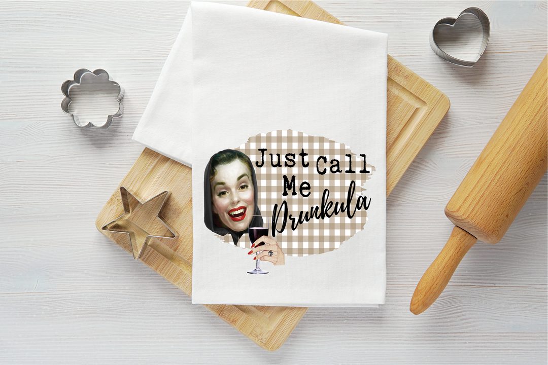 Drunkula Vintage Graphic Tea Towel