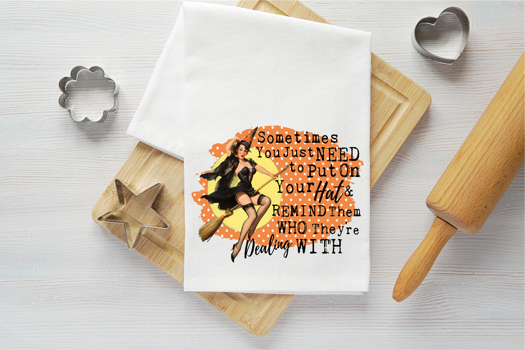 Put Your Hat On Vintage Graphic Tea Towel