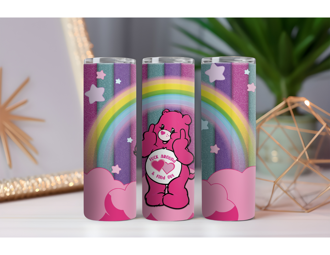Care Bear Fuck Around and Find Out 20 oz. Drink Skinny Tumbler