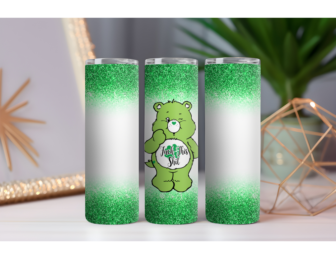 Care Bear Fuck This Shit 20 oz. Drink Skinny Tumbler
