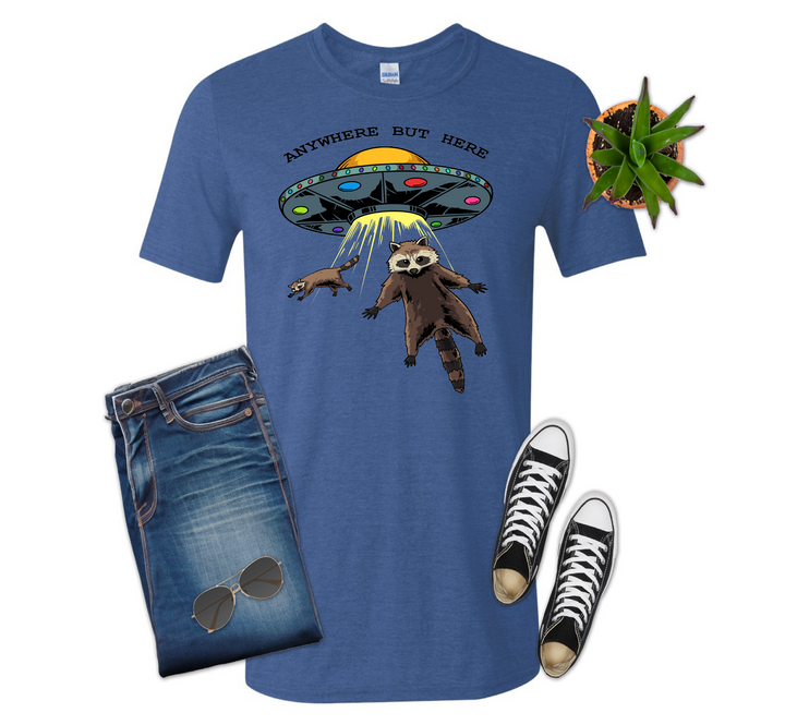 UFO Anywhere but Here Raccoon Option 2 Shirt